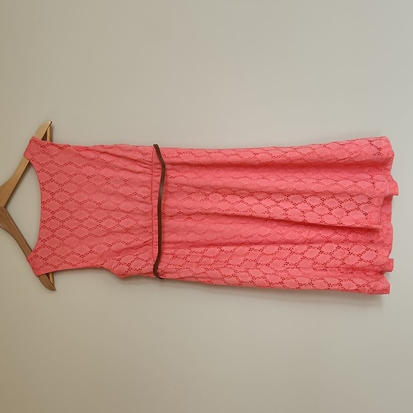 Motherhood Maternity Eyelet Dress, Coral Pink, Size L, Great Condition - Picture 2 of 4